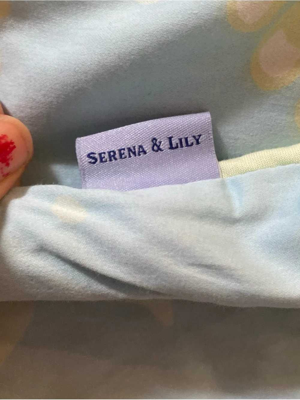Serena & Lily Blue and Yellow Floral duvet cover twin size with pillow sham